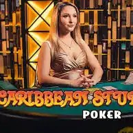 Caribbean Stud Poker logo – Live Dealer by Evolution at 500 Casino